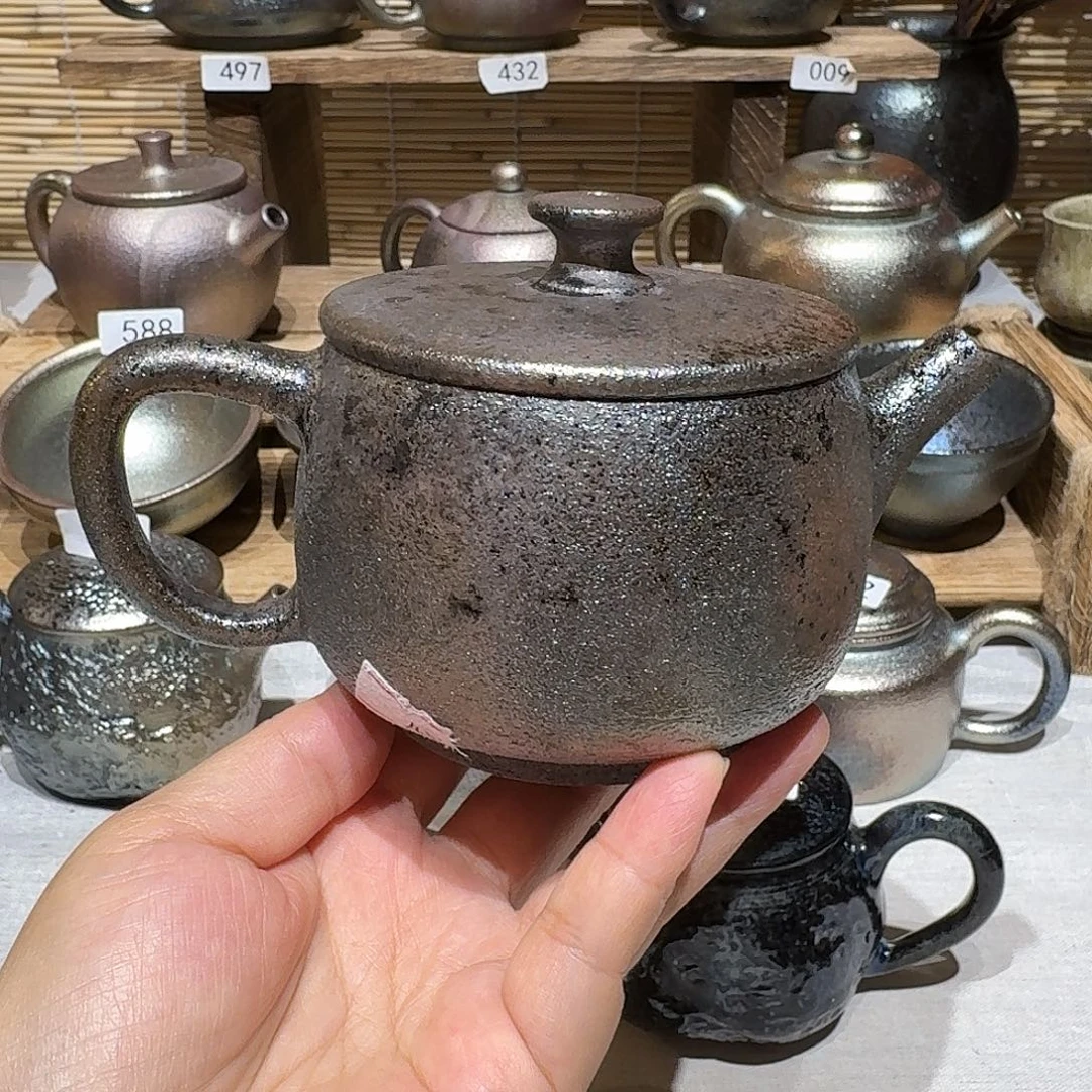 壶建水紫陶紫泥柴烧壶