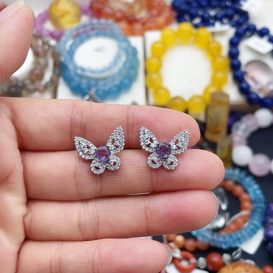 烟晶银S925镶嵌戒指