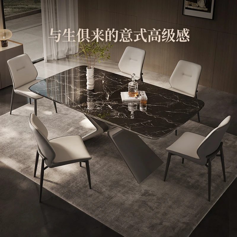 芝华仕轻奢微晶石岩板餐桌椅家具好物推荐高级感家用饭桌CT187