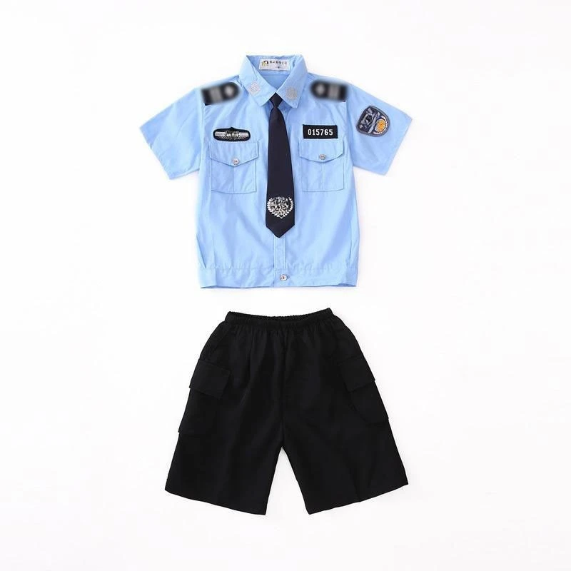 夏季儿童小警察服装套装男女孩警官衣服短袖幼儿园角色扮演服装