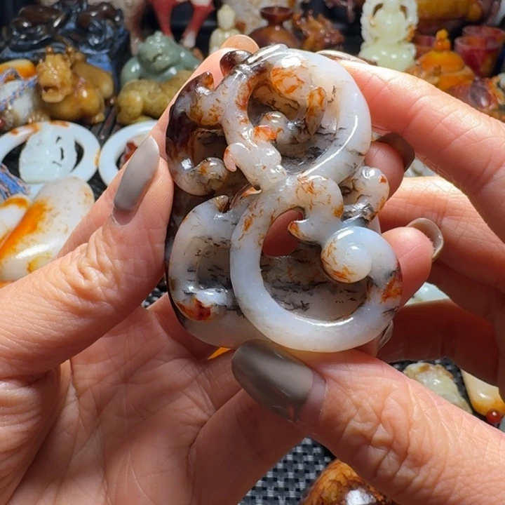 和田玉未镶嵌挂件古*