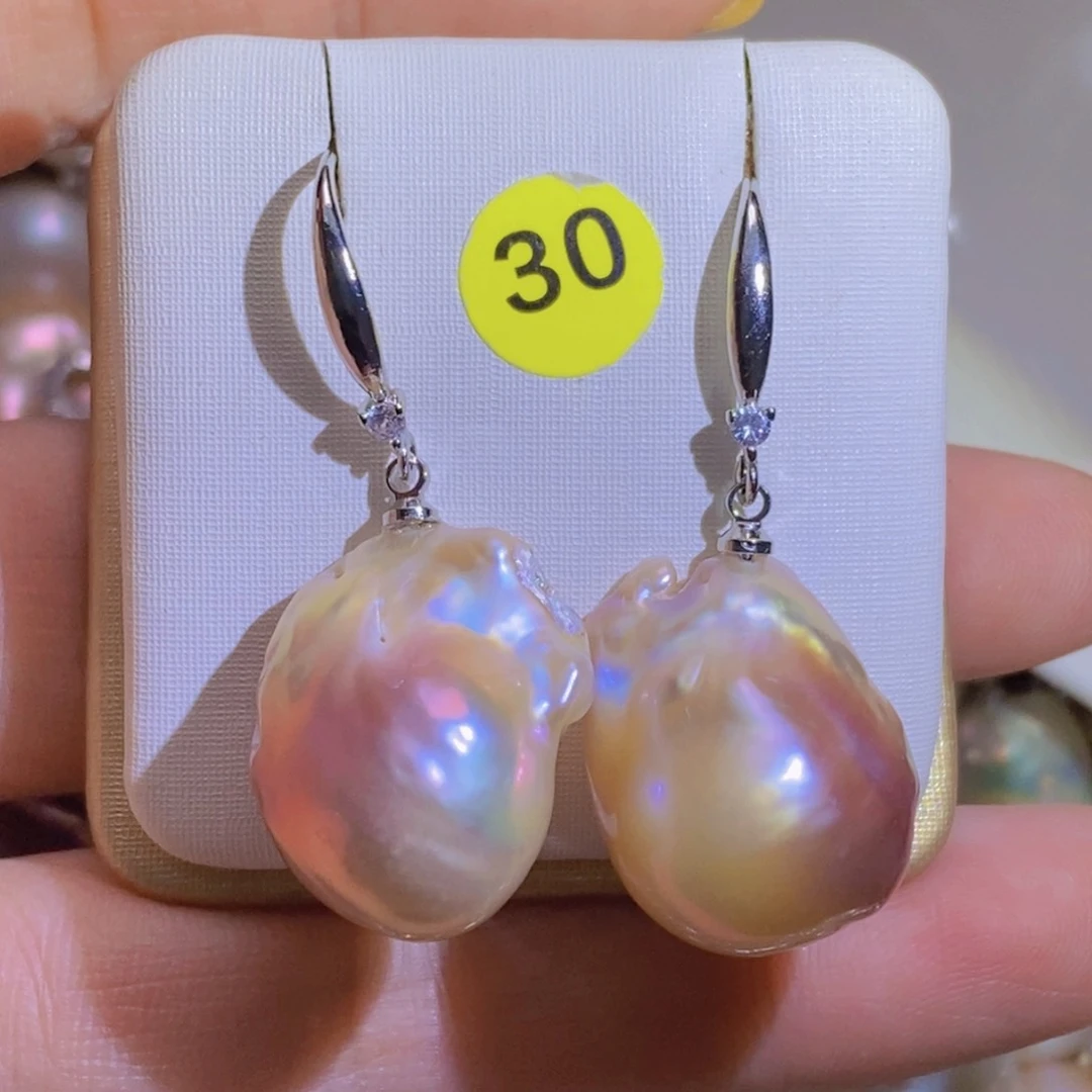 银S925镶嵌淡水珍珠天然淡水珍珠无染色无优化