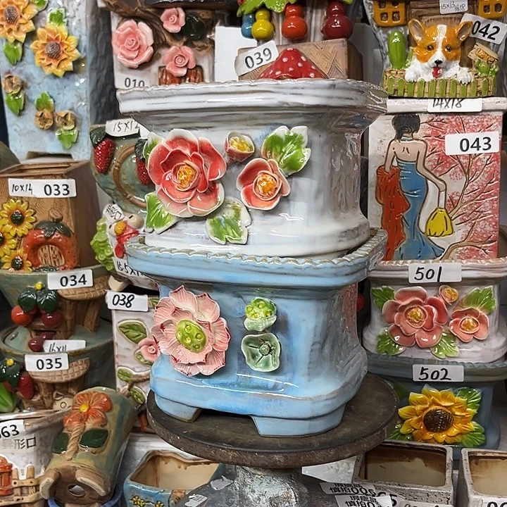 粗陶材质多肉花盆