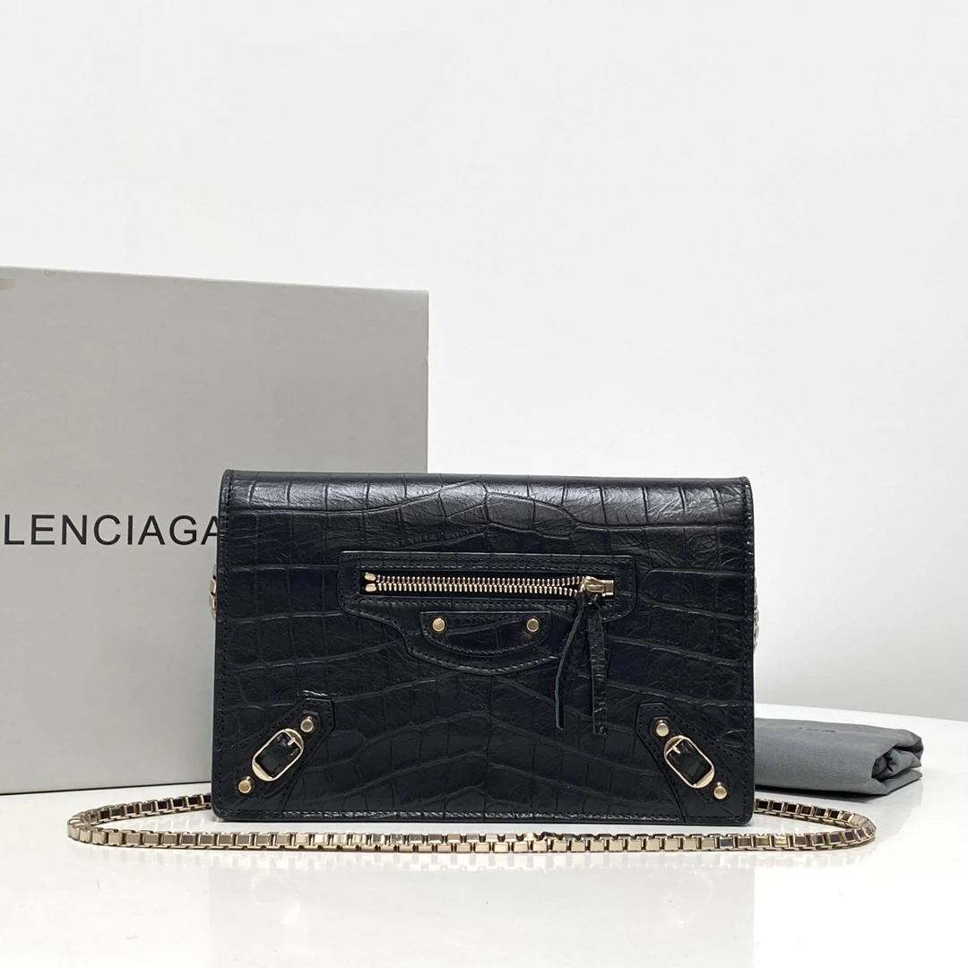 95新 Balenciaga/巴黎世家 思斯专属 黑金woc单肩包THYX832