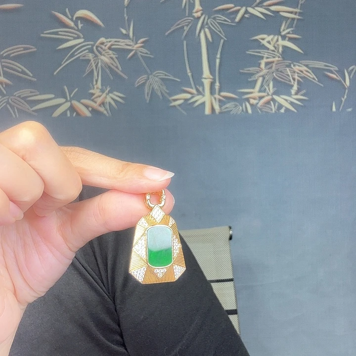 翡翠银S925镶嵌吊坠(不含链)特价