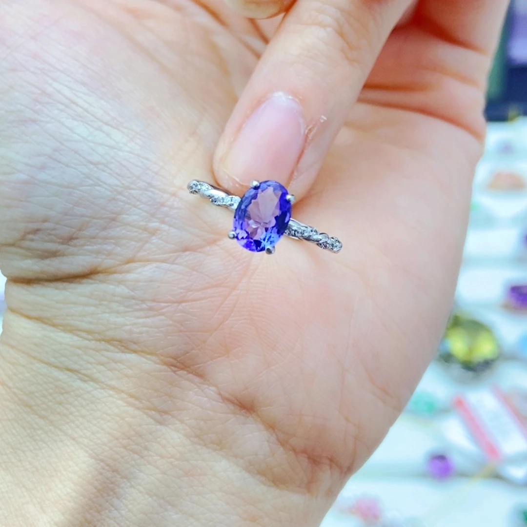 银S925镶嵌戒指坦桑石