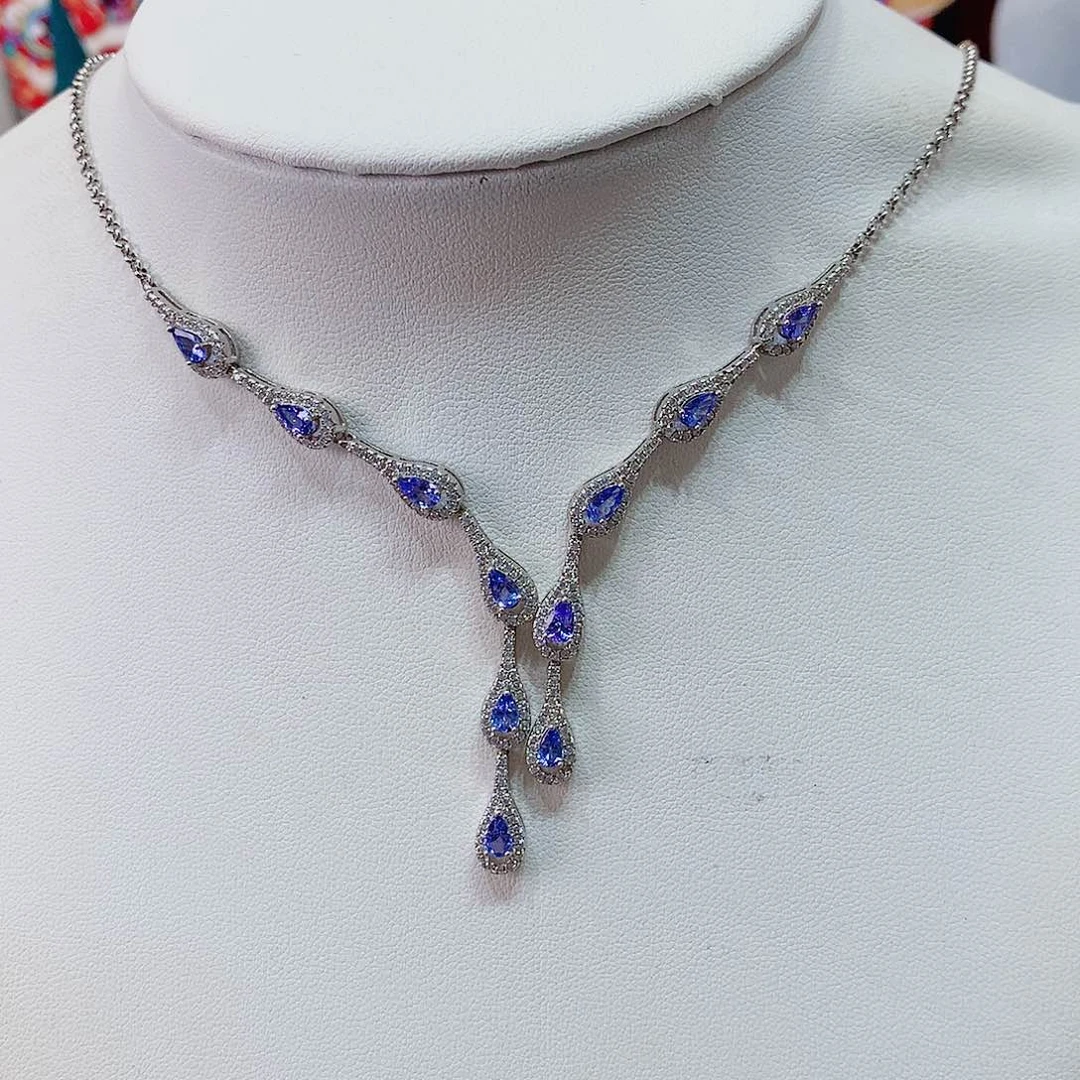 托帕石项链银S925镶嵌