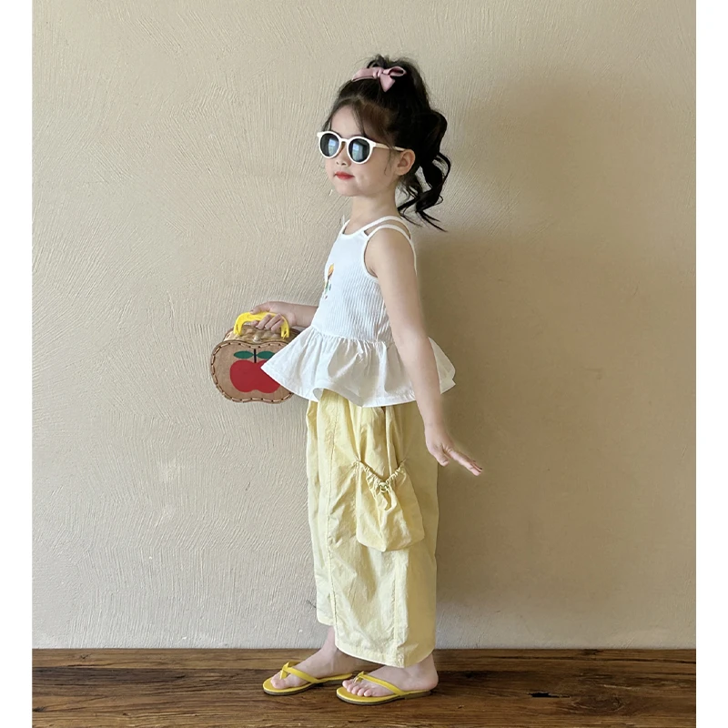 0429-花边吊带+口袋工装裤