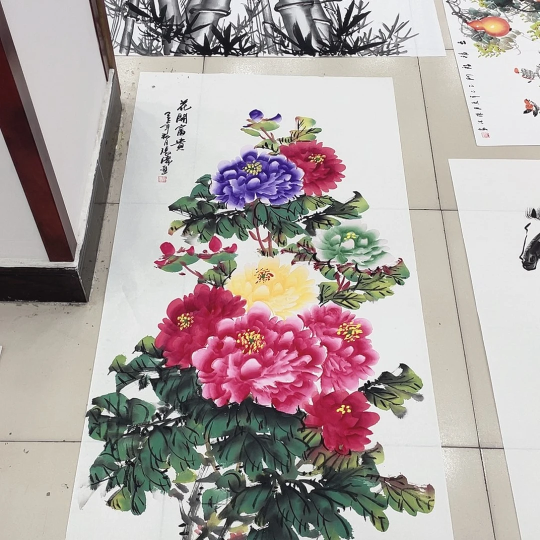 国画纯手绘山水花鸟