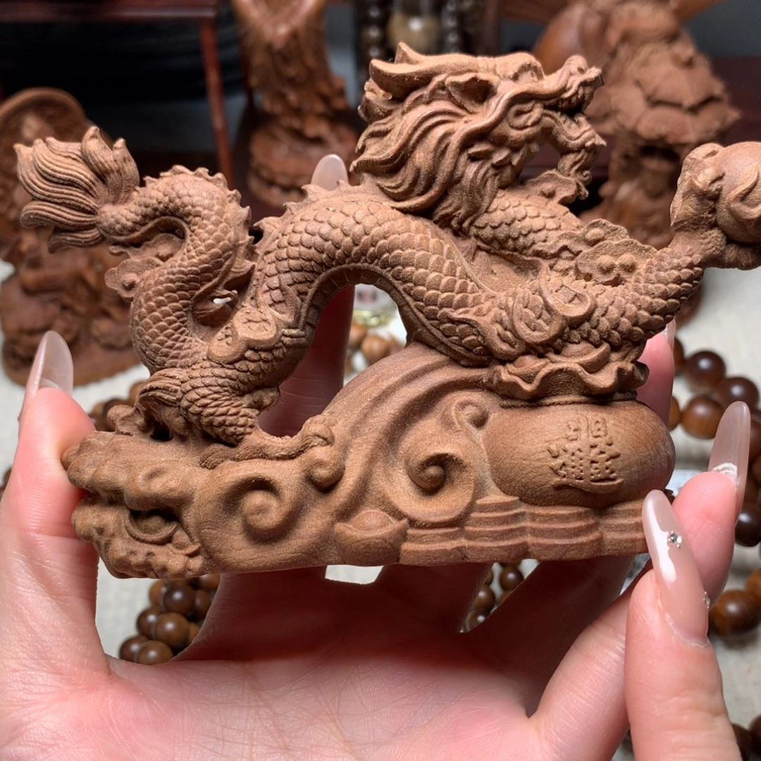 檀香木其他老山檀香祥龙聚宝盆