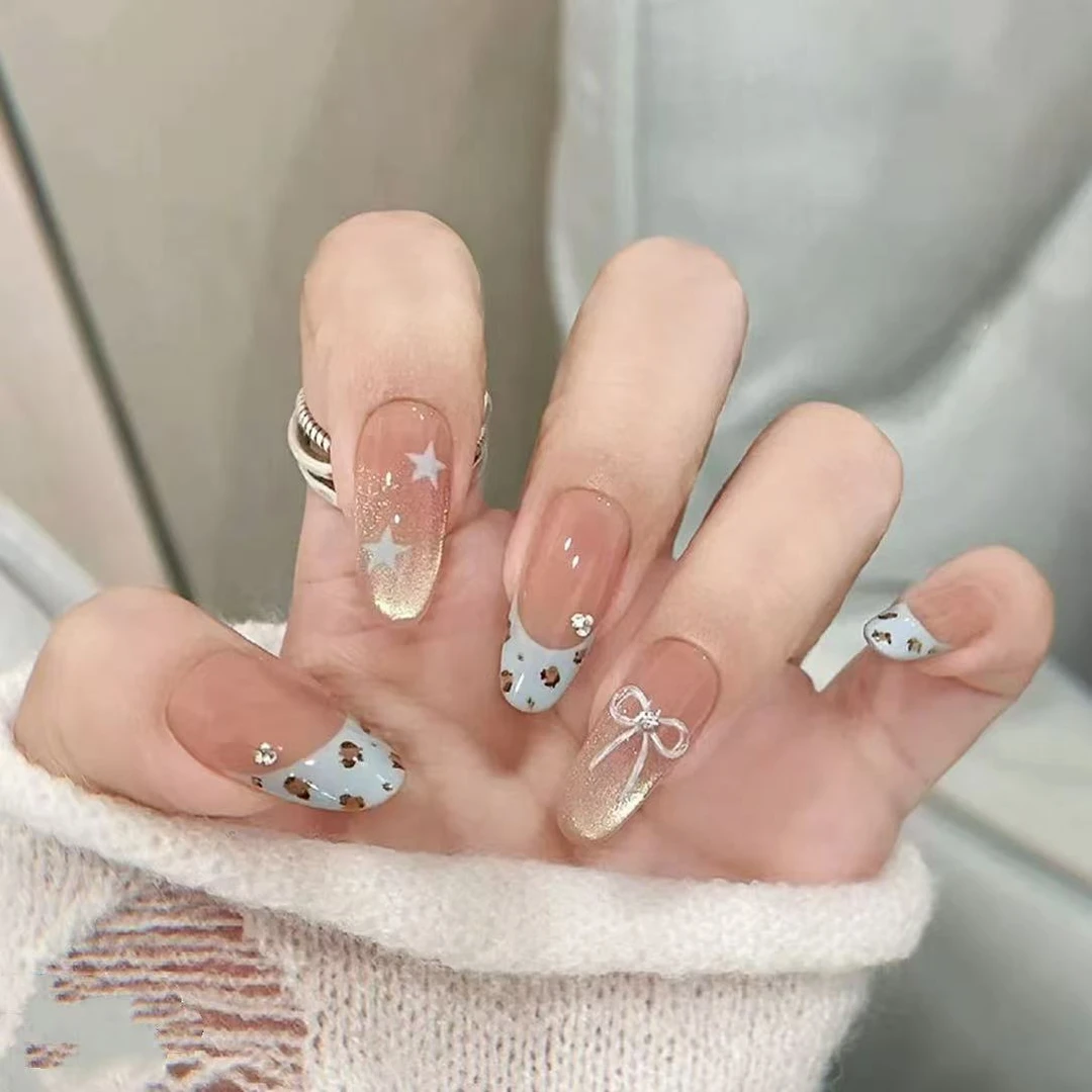 【海盐奥利奥】纯手工穿戴甲猫眼美甲光疗甲片时尚清新高级气质显白