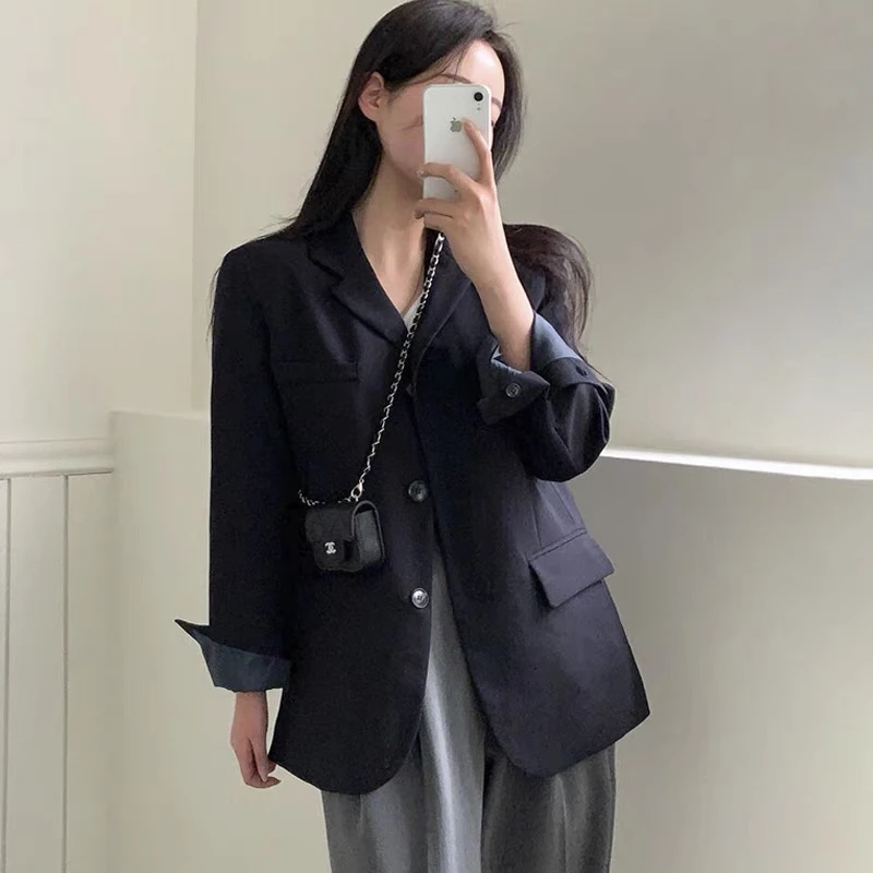 B2727西装外套2025春新款宽松休闲显瘦韩版设计感小众西服X5727