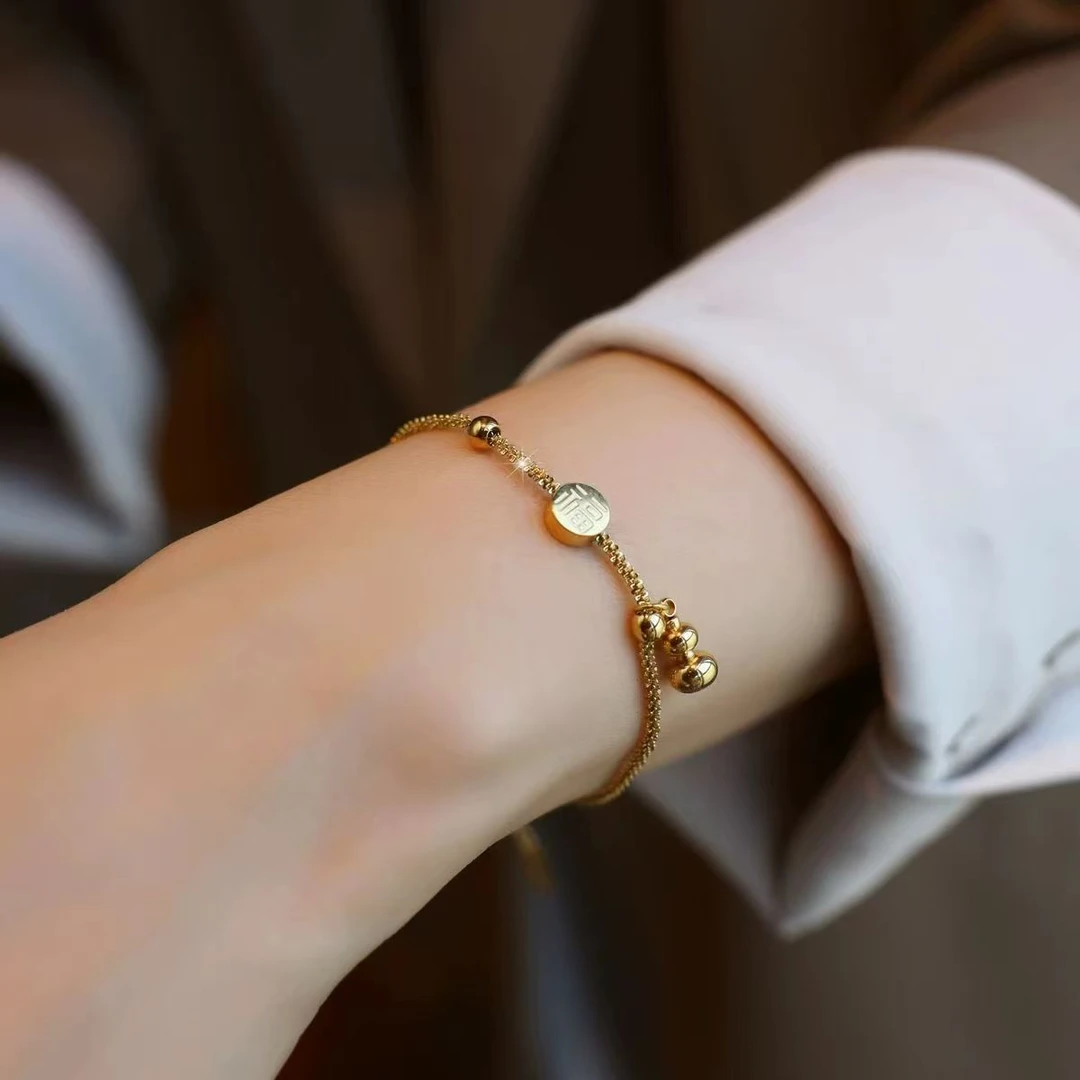 钛钢手链 R097时精致气质葫芦手链