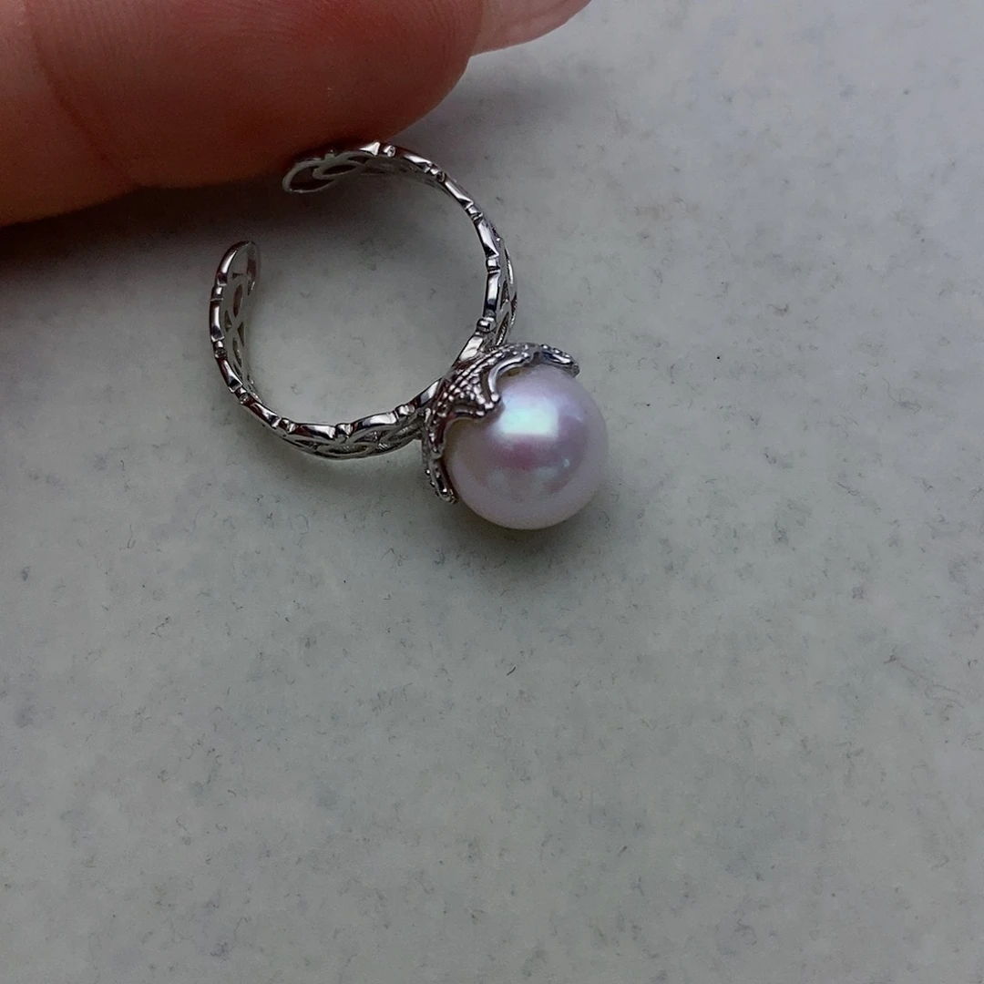 【闪购商品】淡水珍珠戒指银S925镶嵌47