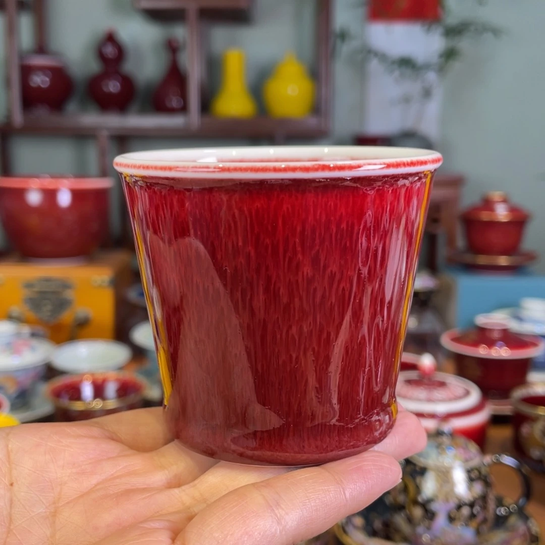 清欢雅玩原矿郎红小可乐杯