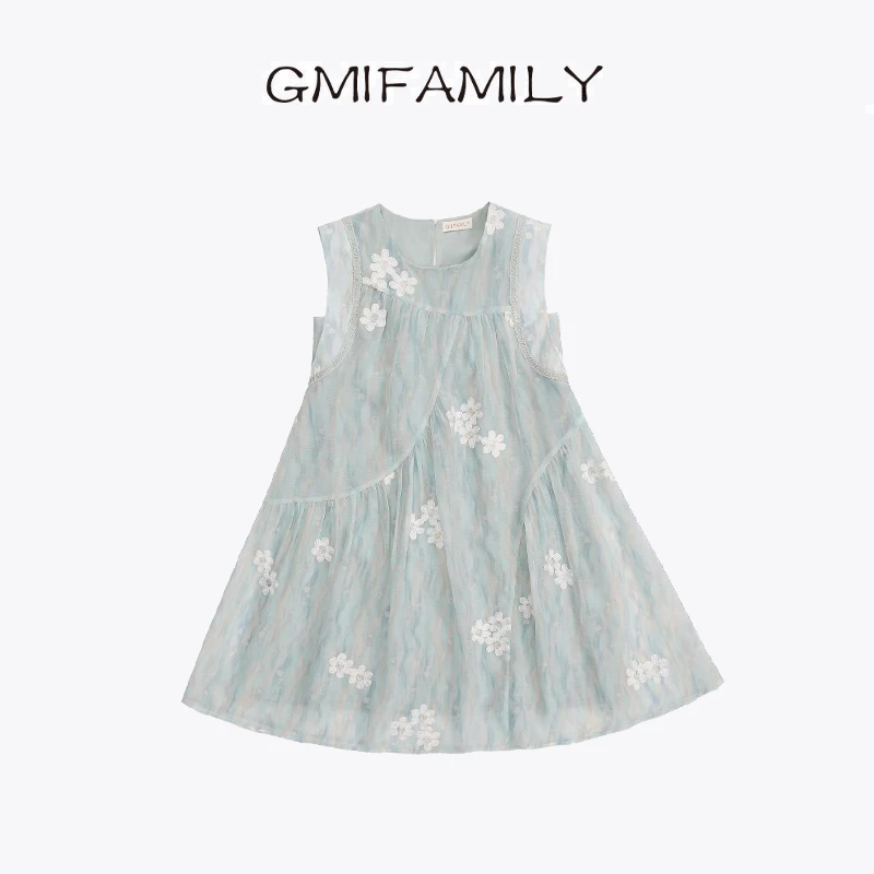 80179女童连衣裙洋气2025春季新款坎肩背心裙甜美可爱碎花公主裙