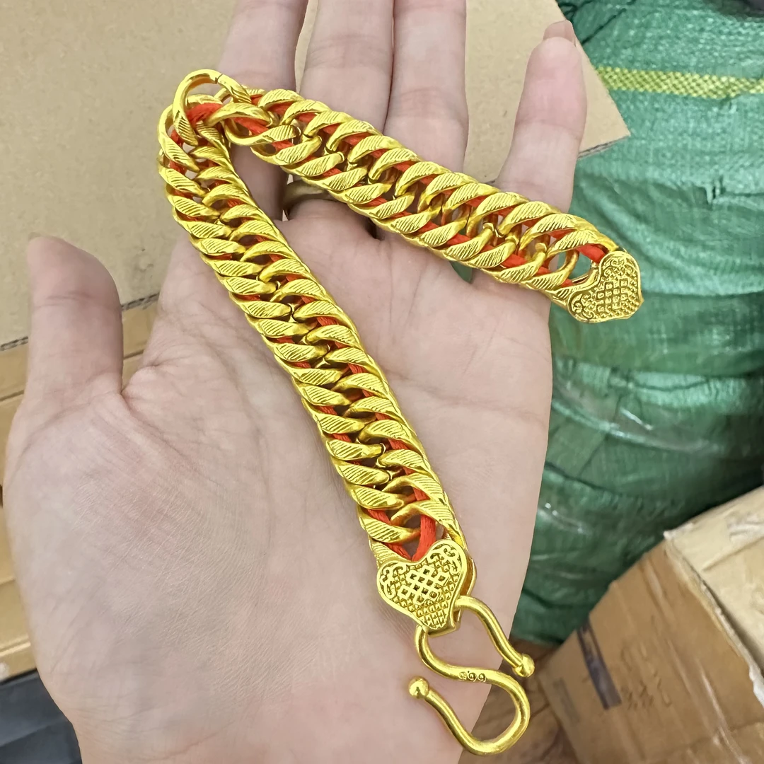 铜合金手链 藏式黄铜镀金的女生女生像黄金一样的手链