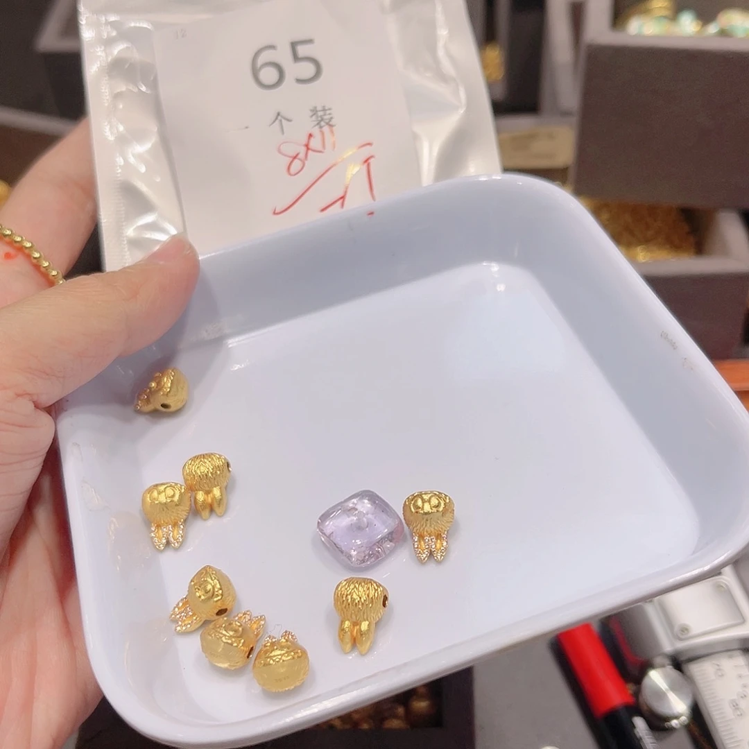 紫晶珠宝半成品银S925镀金镶嵌65