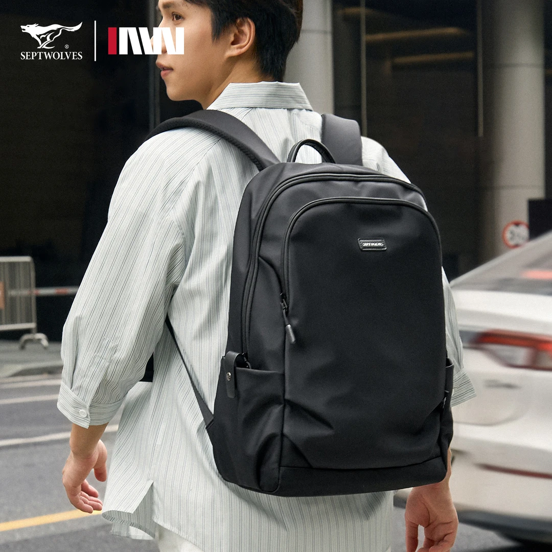七匹狼双肩包男士新款商务背包休闲通勤电脑包大学生出差旅行书包