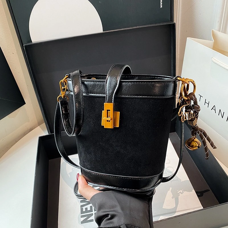 单肩包经典百搭女士斜跨时尚韩版洋气 休闲简约ins通勤 6033黑