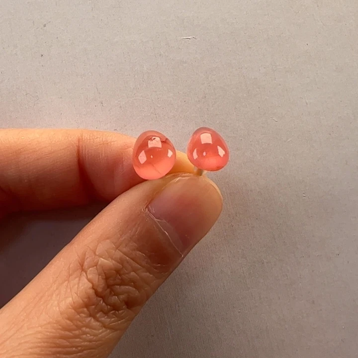 菱锰矿（红纹石）耳饰18K金镶嵌王*兰