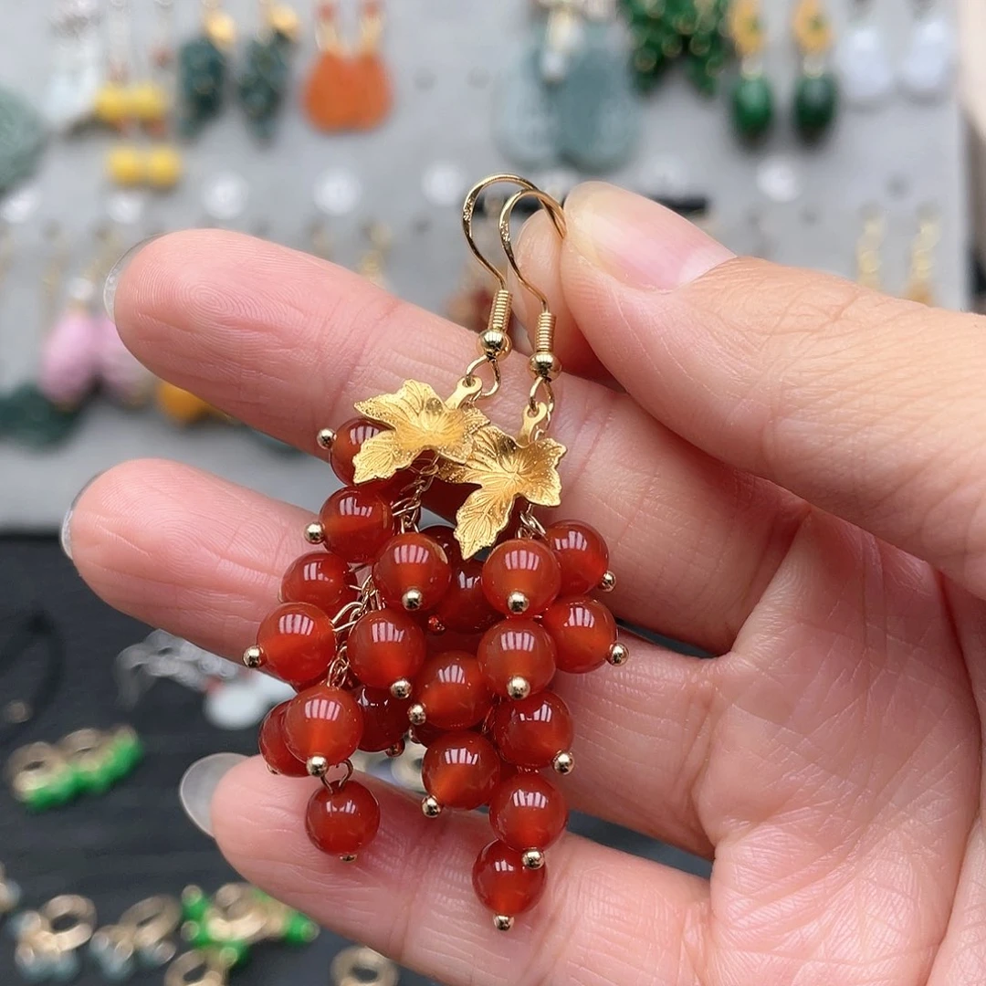 翡翠合金耳饰6284