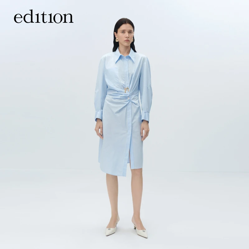 【金拐子专属】edition可拆胸针收腰衬衫裙设计小众裙#EBB2DRST27