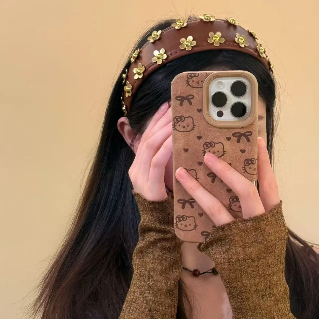 秋冬复古咖色发箍百搭网红花朵宽边高颅顶头箍发卡头高级感发饰女