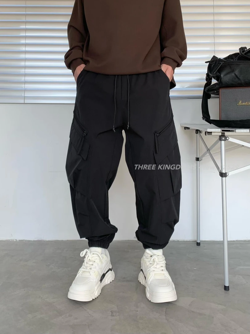新品夏季潮牌个性大口袋拉链设计百搭宽松工装裤