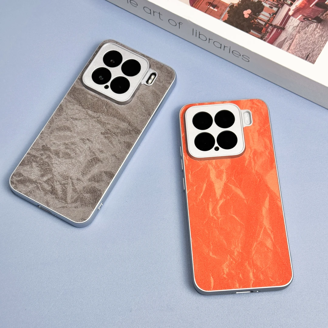 【枔】适用小米15绒面雪山皮纹直边全包15/14pro艺术简约创意手机壳