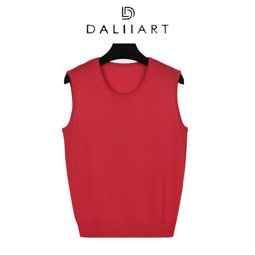 大丽高定女装 cariaggi背心 100支意大利羊毛夏针织衫DLTX0838