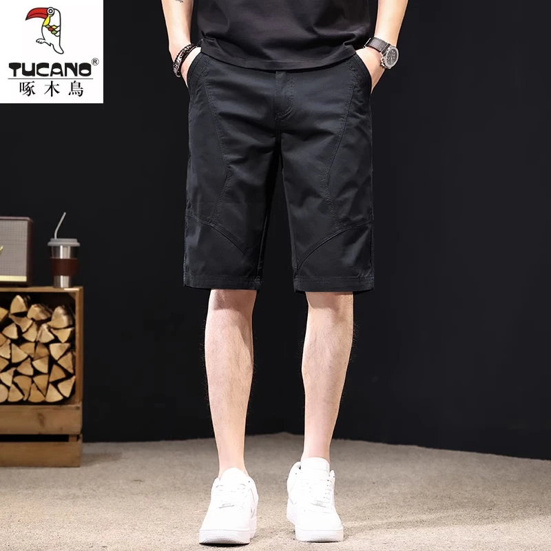 啄木鸟美式夏季新款工装短裤男潮牌宽松直筒休闲百搭青年五分裤子
