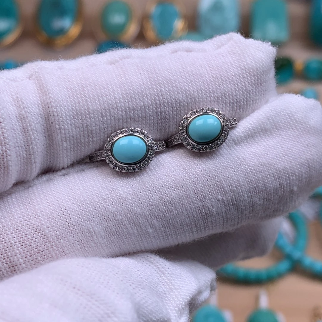 绿松石银S925镶嵌珠宝奇石