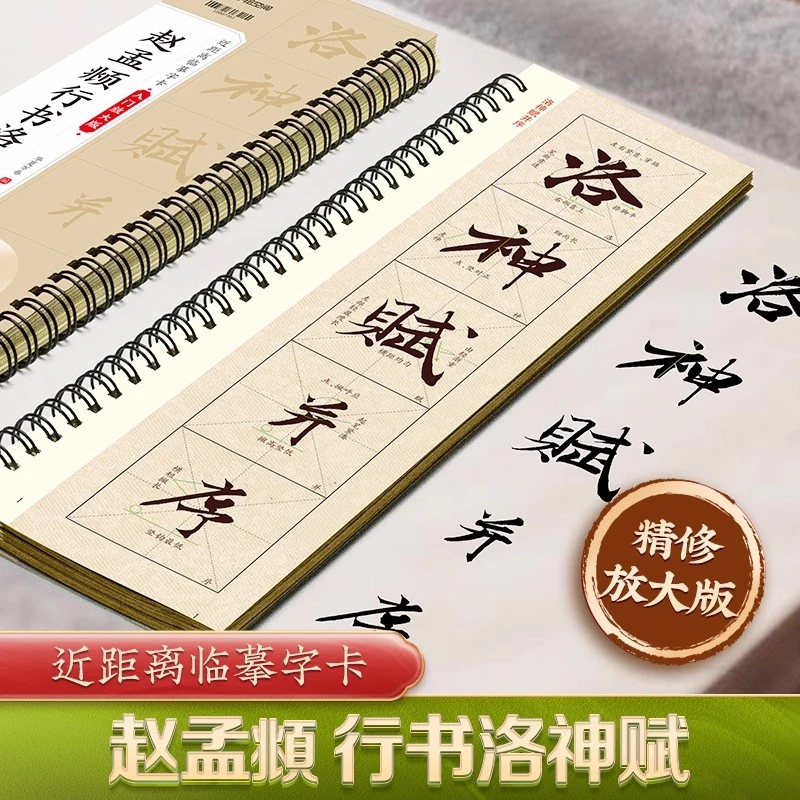赵孟頫行书洛神赋入门放大版精修技法近距离临摹字卡原贴初学入门