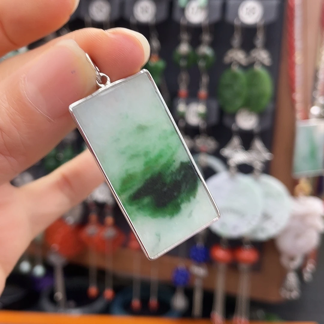 翡翠颈饰银S925镶嵌一**胥901yhhhgh