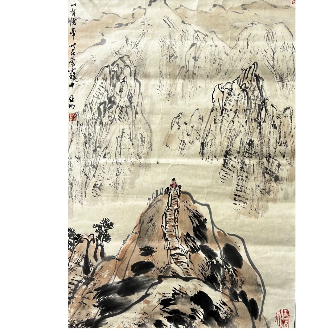 亚明款山水画芯70*40约2.5平尺