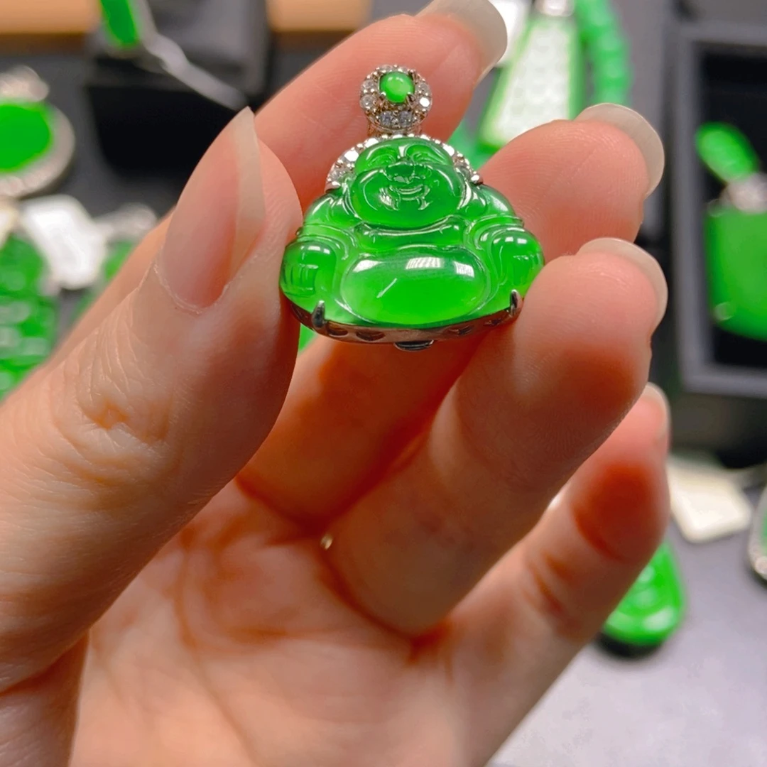 翡翠银S925镶嵌吊坠(不含链)