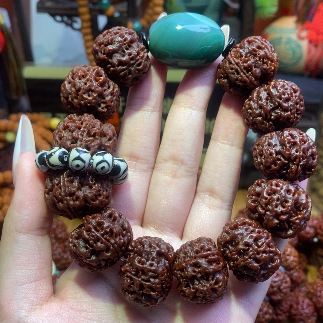 金刚菩提手串悦****y255黑金配饰绿瑙黑天
