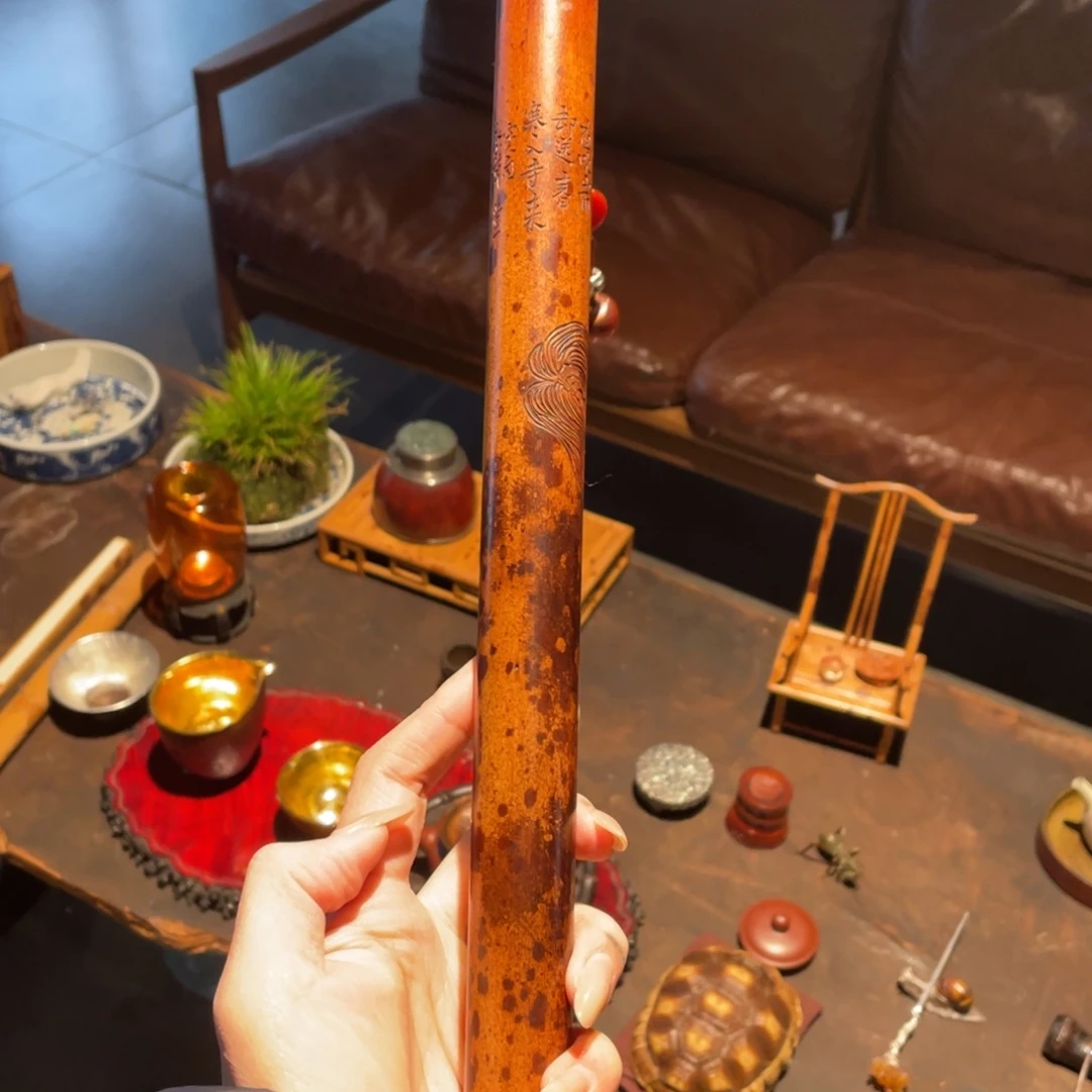 紫砂茶道湘妃竹香筒