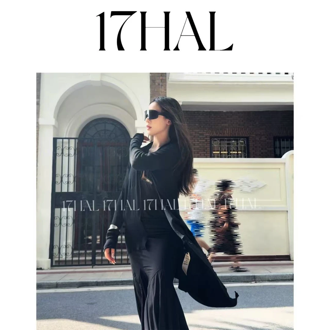 17HAL【暗黑先锋】RO纸片人针织不规则燕尾开衫毛衣 23097