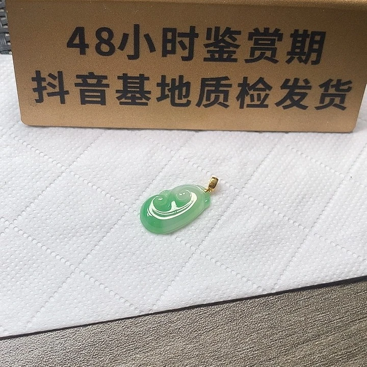 颈饰18K金镶嵌翡翠如意