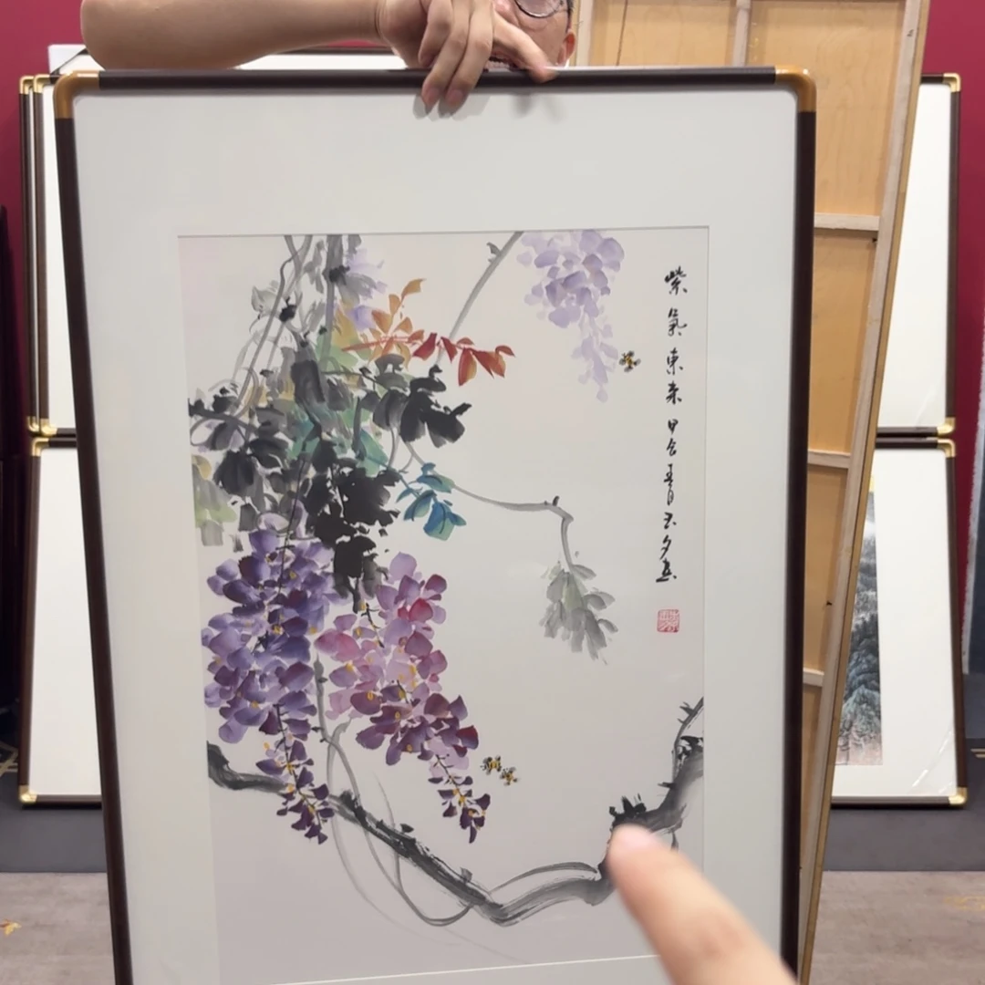国画带框绘画90/60尺寸