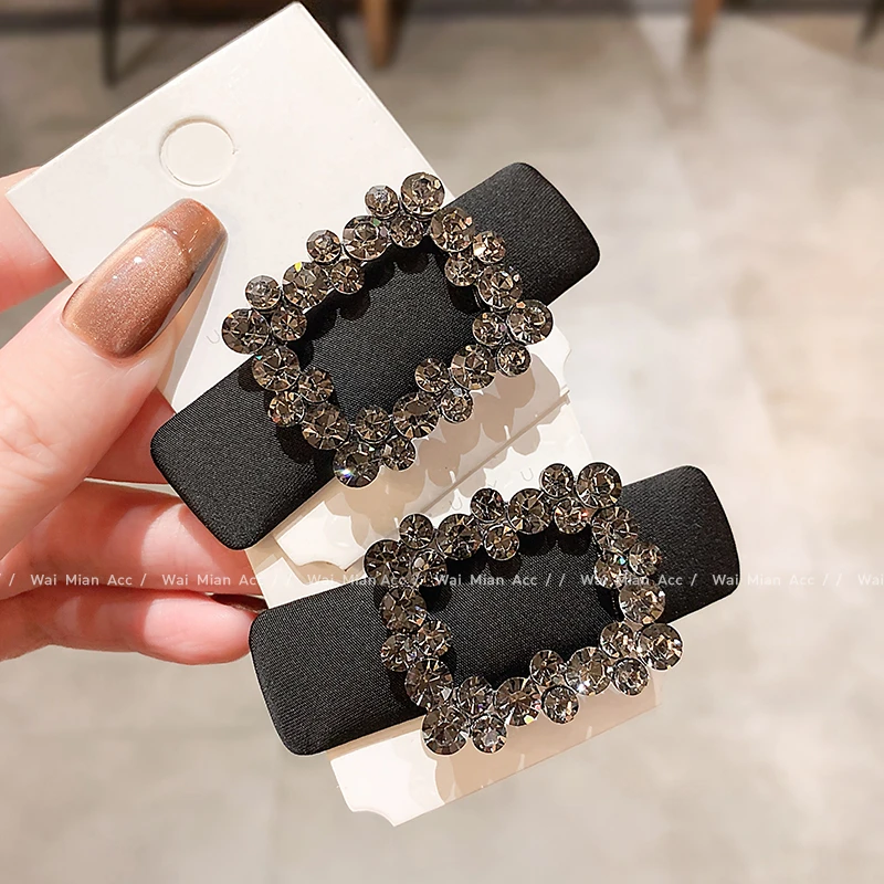 高级感镶钻发夹bb夹女气质轻奢方形刘海夹侧边夹网红新款掰掰夹子