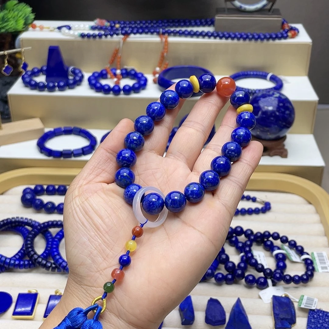 青金石未镶嵌手持12mm