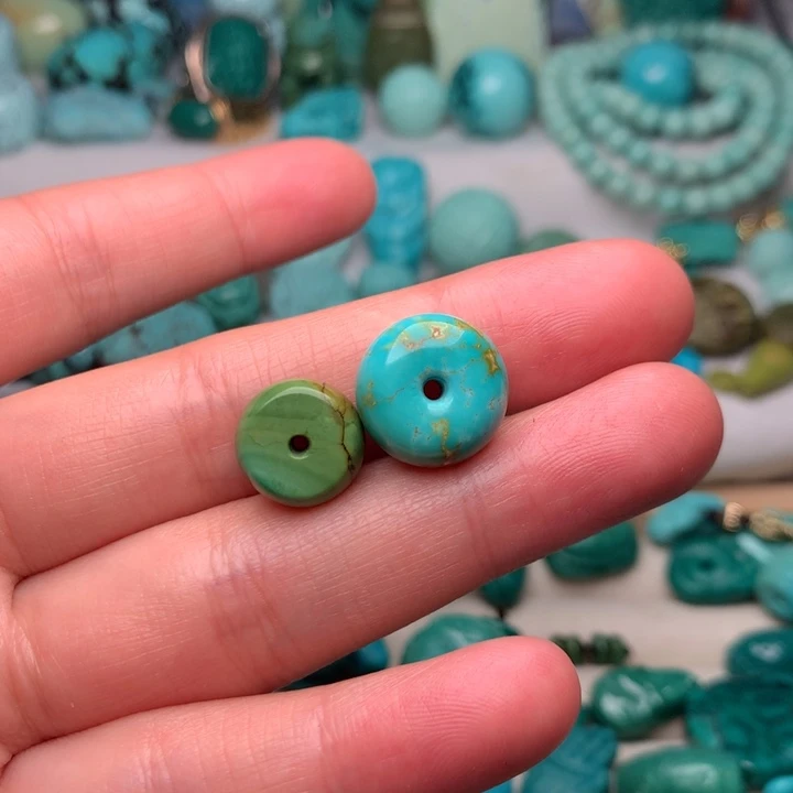 绿松石隔珠未镶嵌偏*