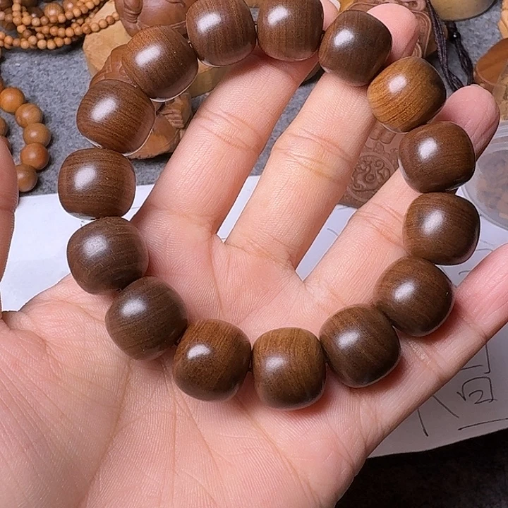 檀香木手串/手链老山檀香黑肉虎皮纹15/16檀香王沉水