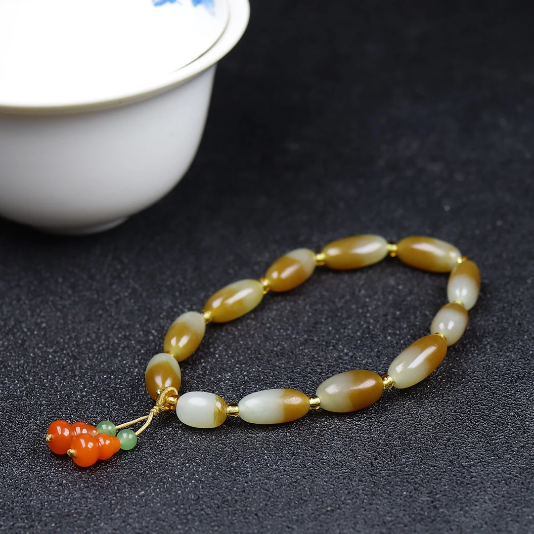 122070和田玉糖白玉手串