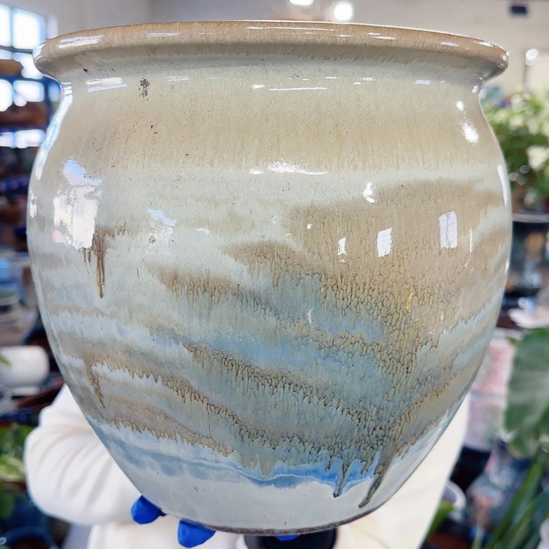 紫砂花盆高23口25