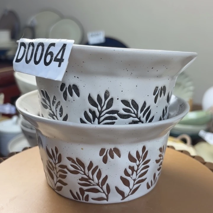 碗064浮雕花冒冒碗2个装