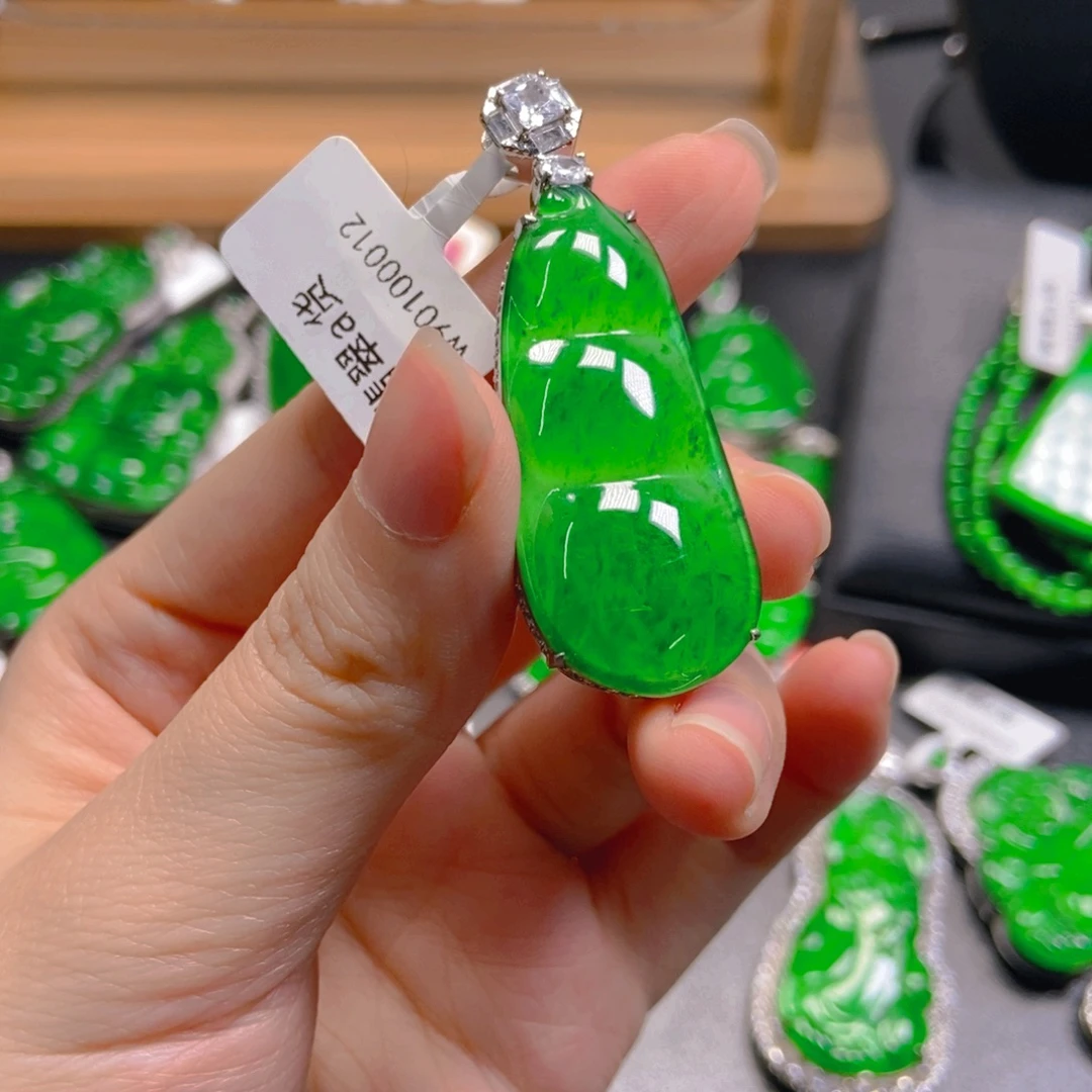 翡翠银S925镶嵌吊坠(不含链)